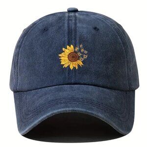 Sunflower Print Baseball Cap